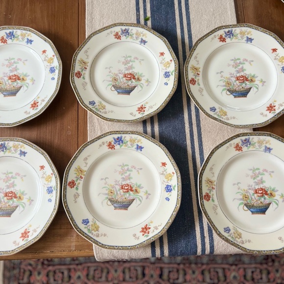 6 Theodore Haviland Limoges COROMANDEL Gangs Dinner Plates 9 5/8”